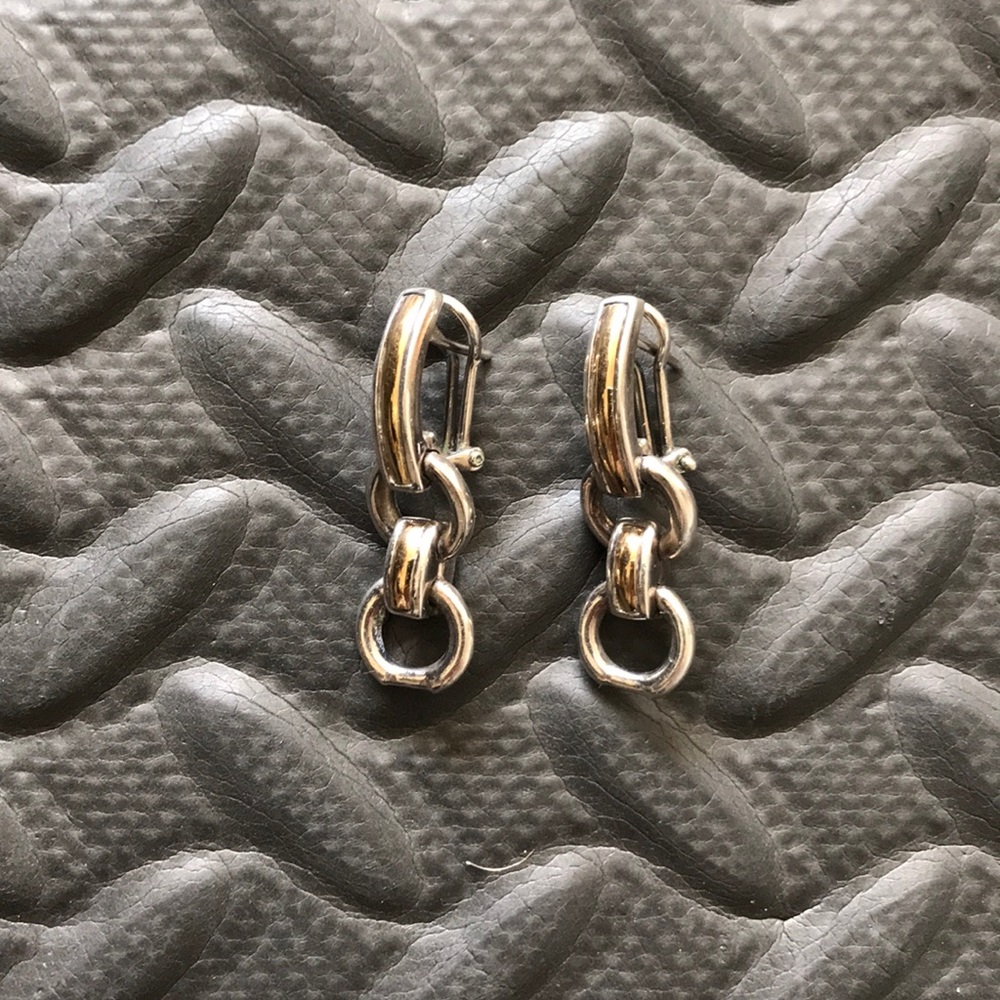 Silver drop earrings